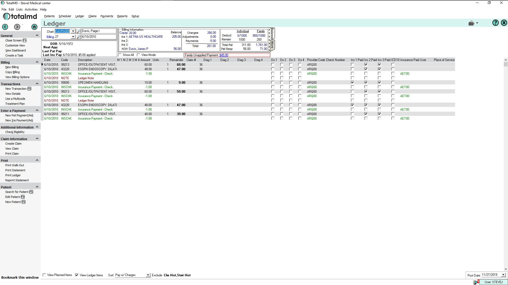 TotalMD medical software ledger